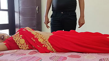 Freshly married red-hot indian desi village aunty was humping rock-hard with step-son on clear Hindi audio